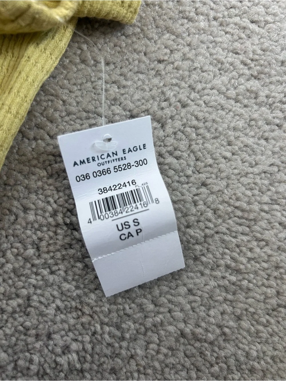 American Eagle Outfitters Yellow Ribbed Scoop Tank Top